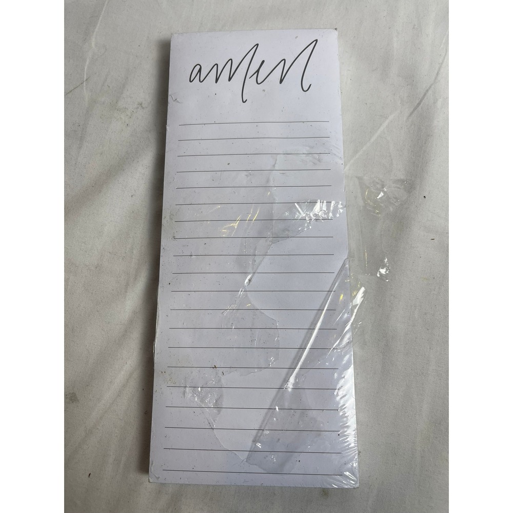 Sweet Water Decor Amen Magnetic Notepad White Lined Fridge List Pad 2021 New
